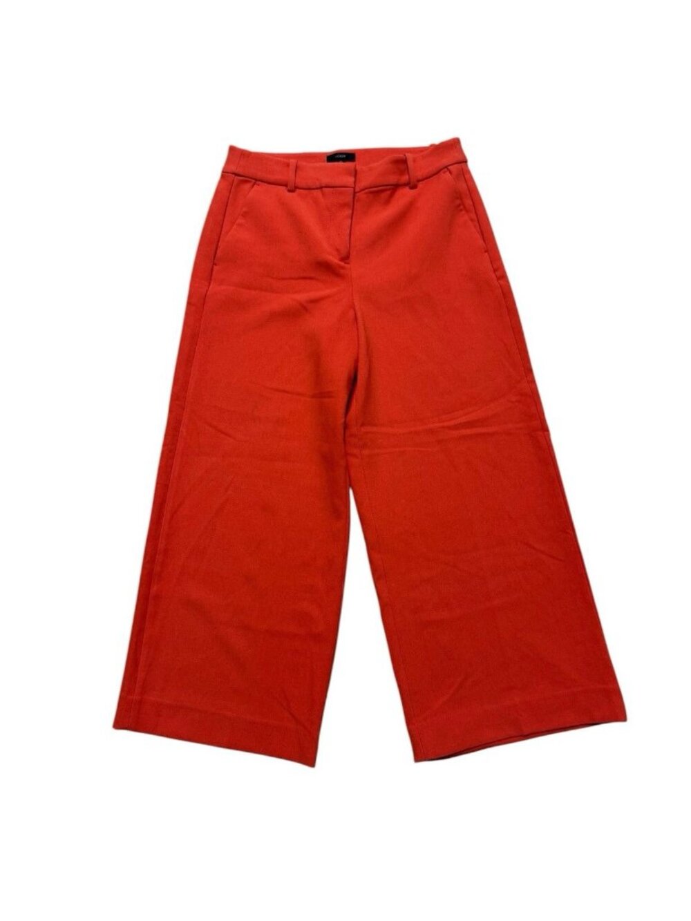 J Crew Wide Leg Crop Pants Womens Size 10 Red High Rise Stretch
